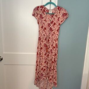 Red/pink mid length dress
